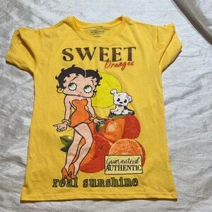 Fleischer Yellow Betty Boop women T-Shirt size S